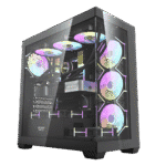 DarkFlash DS900 ATX PC Case 270° Panoramic Glass Mid-Tower ATX Case – Black Dust-Proof