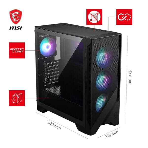 MAG FORGE 320R AIRFLOW - Gaming PC Case with ARGB Fans - Image 4