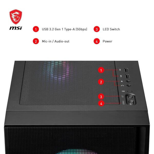MAG FORGE 320R AIRFLOW - Gaming PC Case with ARGB Fans - Image 3
