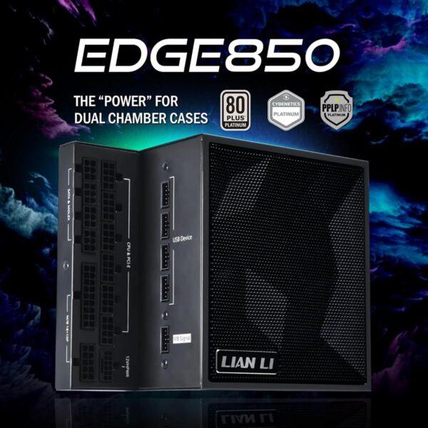 Lian Li Edge 850W 80+ Platinum Full Modular ATX 3.1 Power Supply – Dual Chamber, PCIE 5.1, Black & White - Image 6