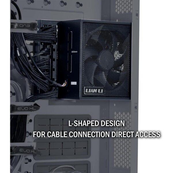 Lian Li Edge 850W 80+ Platinum Full Modular ATX 3.1 Power Supply – Dual Chamber, PCIE 5.1, Black & White - Image 5