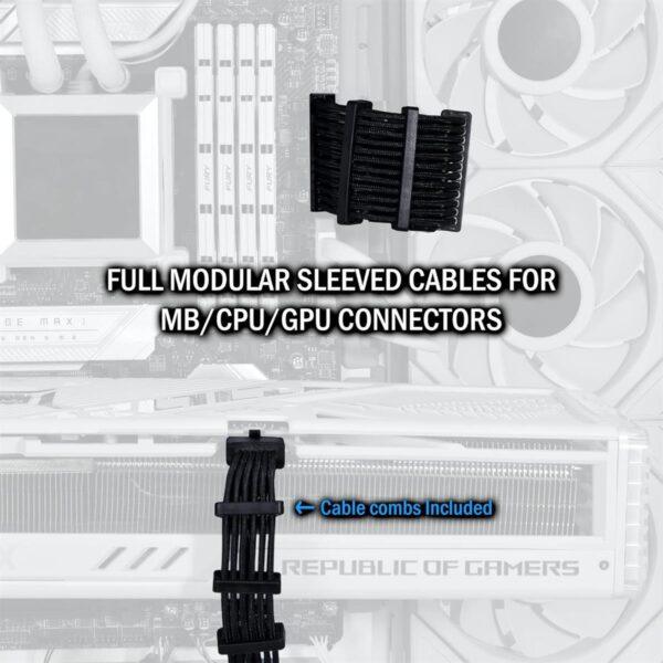 Lian Li Edge 850W 80+ Platinum Full Modular ATX 3.1 Power Supply – Dual Chamber, PCIE 5.1, Black & White - Image 4