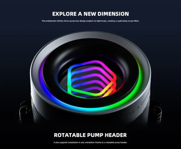 ID-Cooling FX360 INF ARGB AIO 360mm Liquid CPU Cooler - Premium Infinity Mirror Design | High-Performance Cooling - Image 5