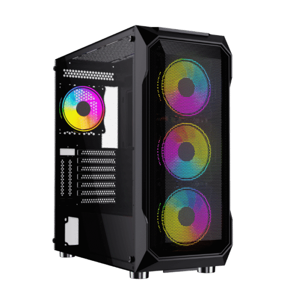 Thunder SCAR TGS V36 Gaming ATX Case – Tempered Glass, RGB Fans - Black