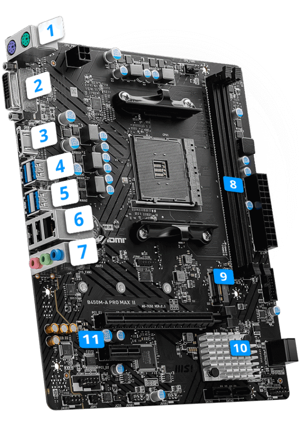 MSI B450M-A PRO MAX II Micro-ATX AM4 Motherboard