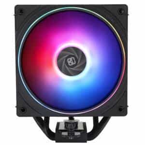 DeepCool TR120 Assassin Spirit EVO ARGB Black CPU Air Cooler with 120mm fan and vibrant RGB lighting.