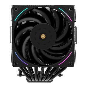 TR 120 Phantom Spirit EVO Black high-performance CPU air cooler with dual 120mm fans and sleek black design.