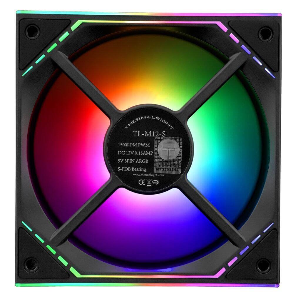 Ventilateur PC ARGB 120 Mm - PWM, Silencieux 23.2 DBA - Effet Miroir - Pour Boîtier Ou Refroidisseur