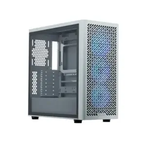 Cooler Master Elite 502 White ATX Mid-Tower Case – Tempered Glass, High Airflow, USB 3.2, White Gaming PC Chassis