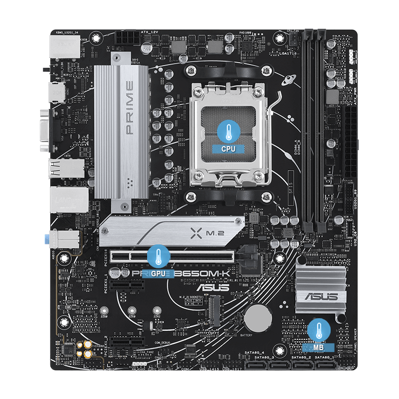 ASUS Prime B650M-K AM5 Micro-ATX Motherboard – DDR5, PCIe 4.0, M.2, HDMI, Aura Sync