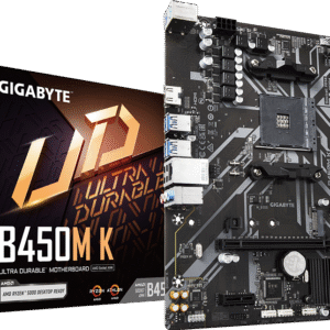 Gigabyte B450M K Motherboard – AMD AM4 Micro-ATX, DDR4, M.2 NVMe, HDMI, PCIe x16, USB 3.1, B450 Chipset