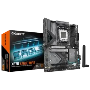 Gigabyte X870 Eagle AX AMD X870 ATX Motherboard – AM5, DDR5, PCIe 5.0, WiFi 6E, 2.5Gb LAN, M.2 NVMe
